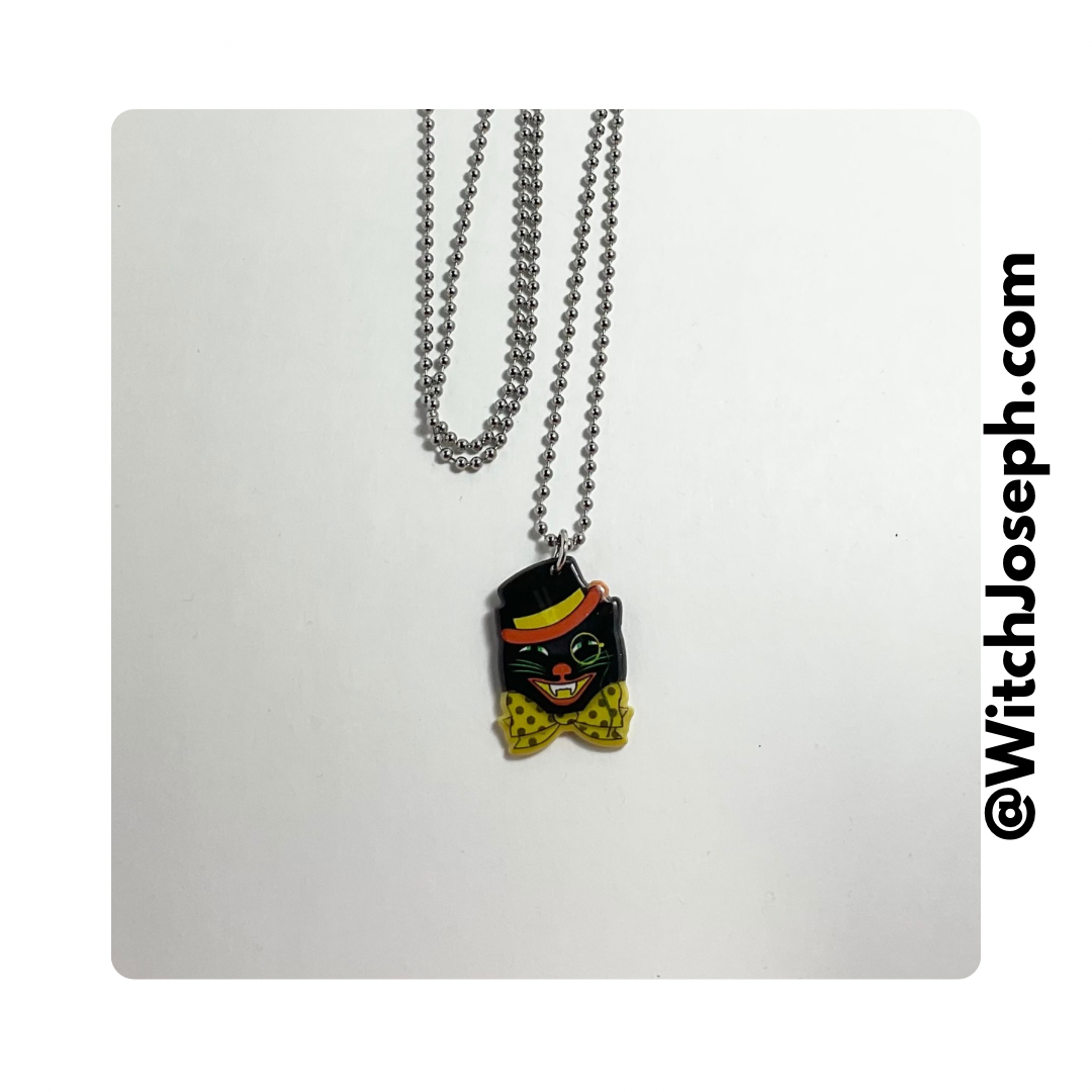 Halloween Cat in Hat Charm