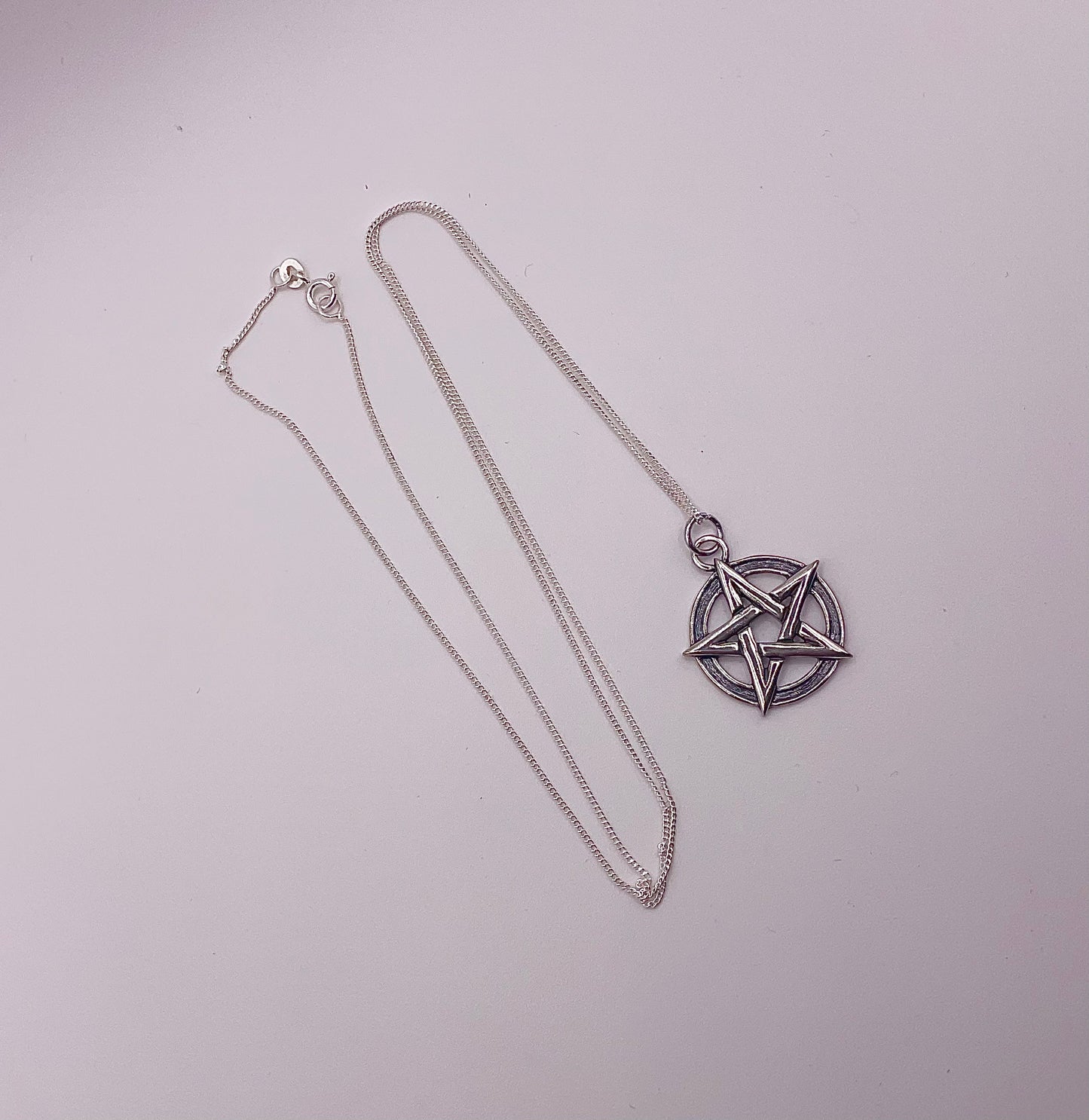 Sterling Silver Pentacle With Chain