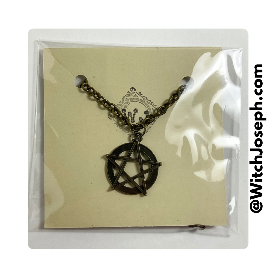Bronze Tone Extended Pentacle Charm Necklace