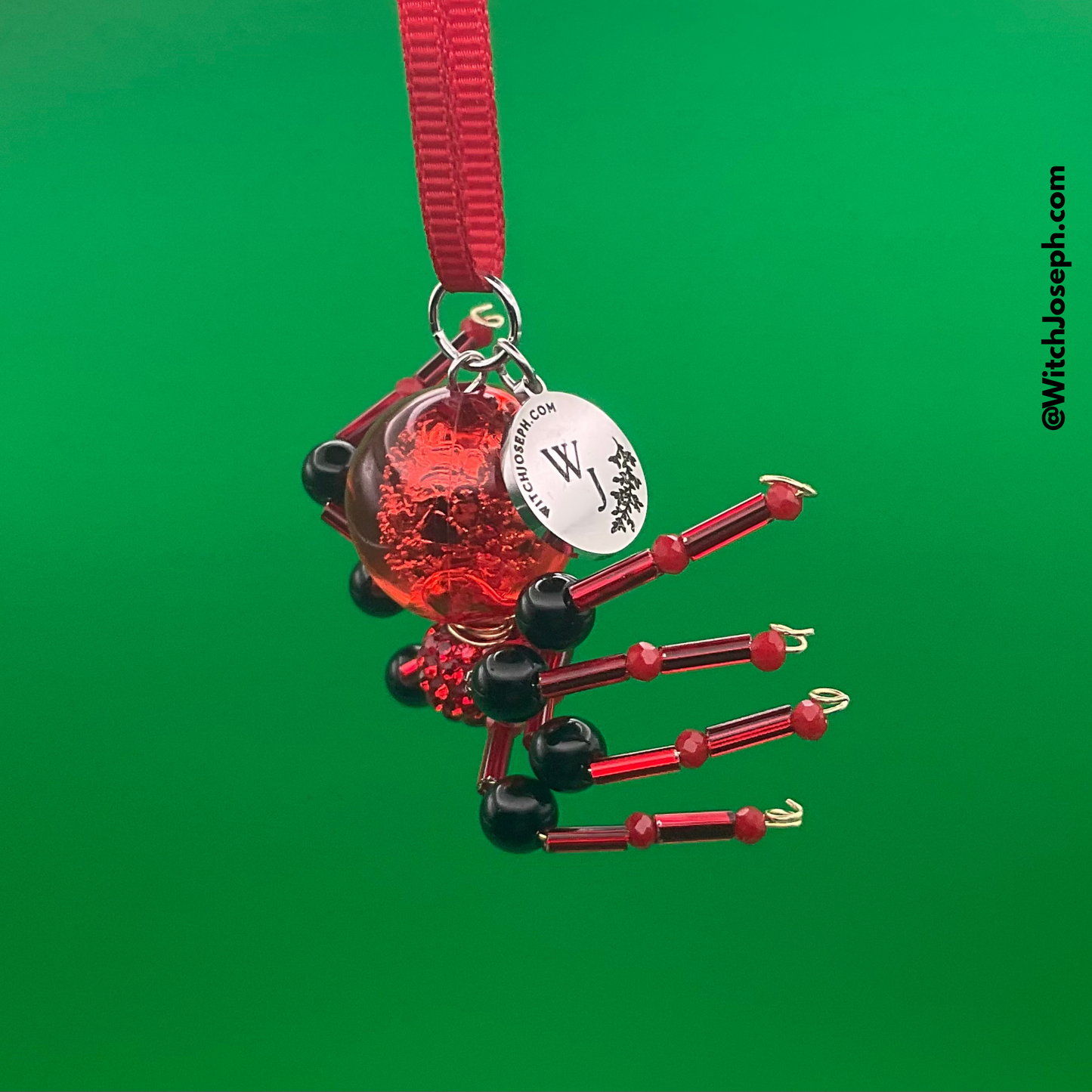 Xmas Spider Ornament RED and BLACK