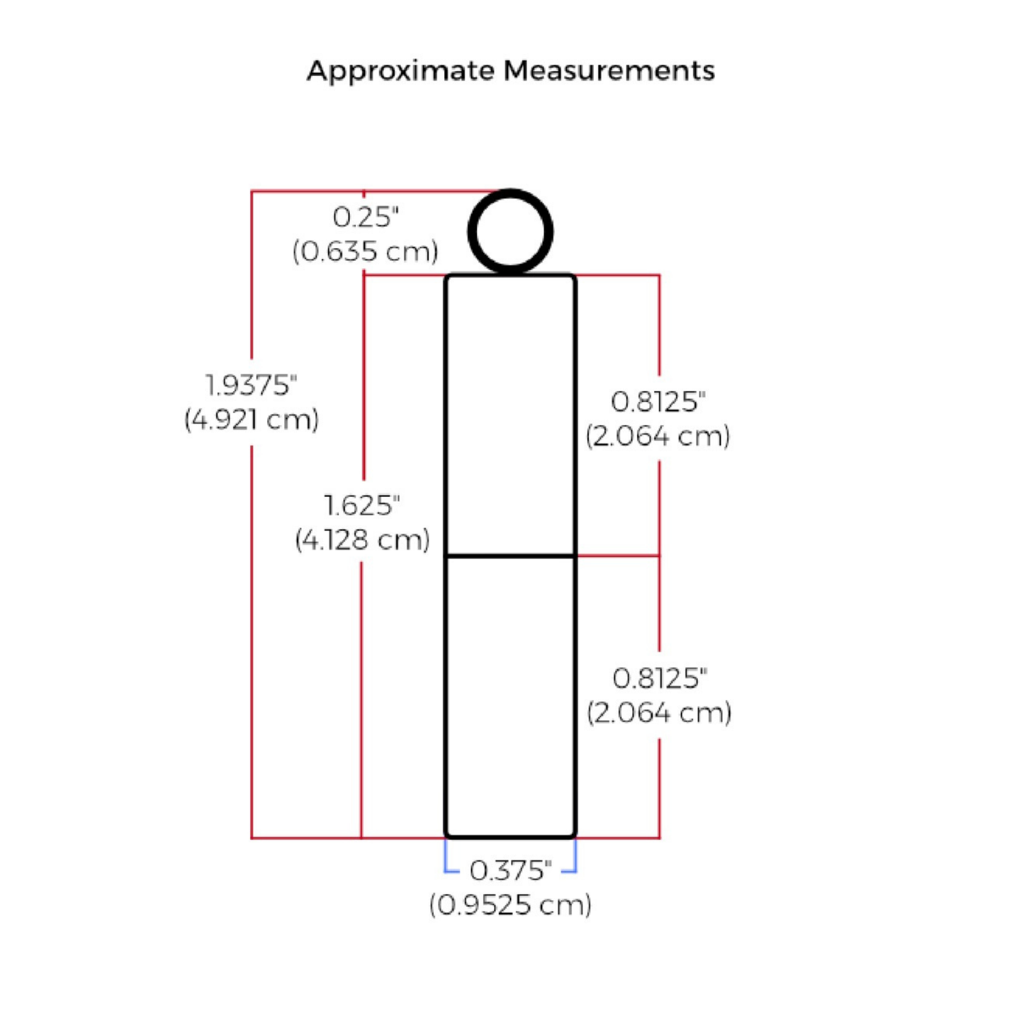 a diagram showing the size and dimensions of the Suns eye cat pendulum diffuser locket.