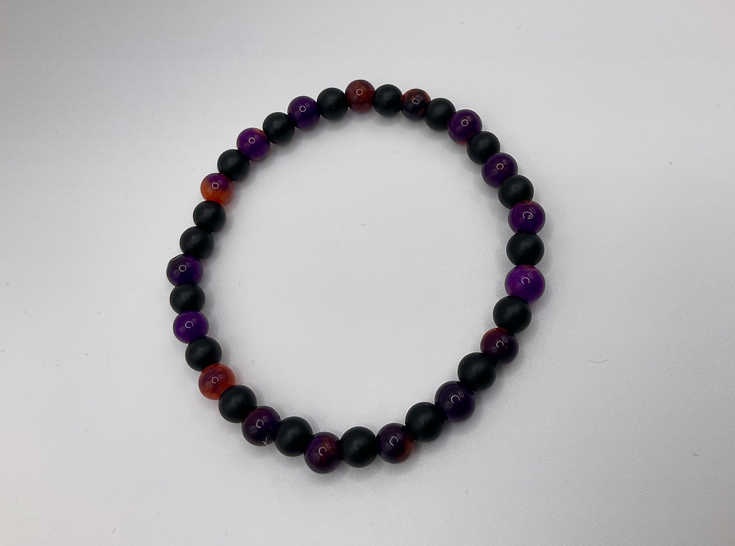 Black Purple and Orange Stretch Bracelet Set