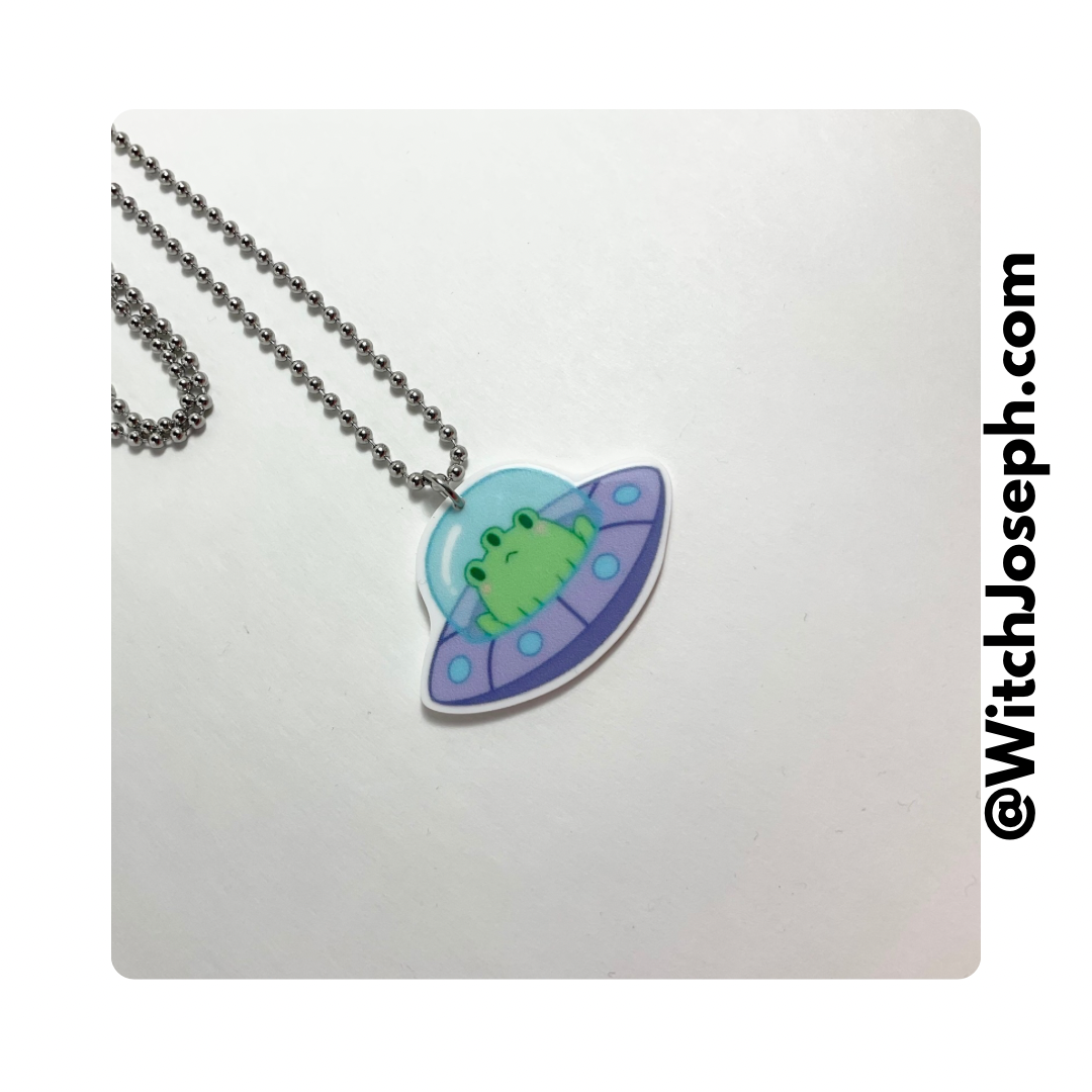 UFO With Frog Alien Charm