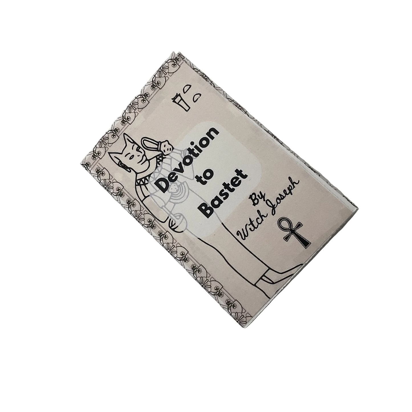 Picture of Zine cover titled 'Devotion to Bastet' by Witch Joseph on a white background