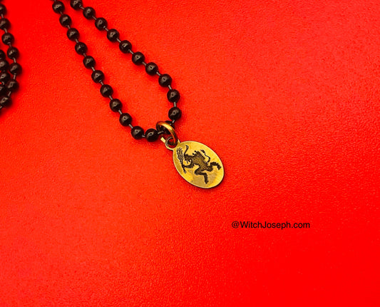 Krampus Holiday Brass Necklace