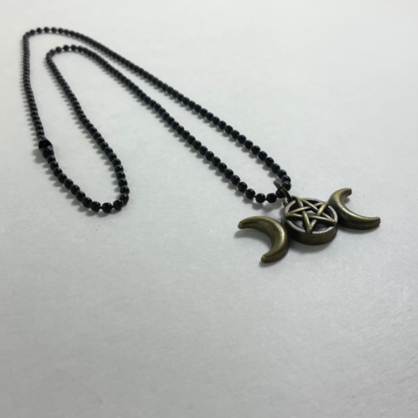 Triple Goddess Moon Bronze Tone Charm