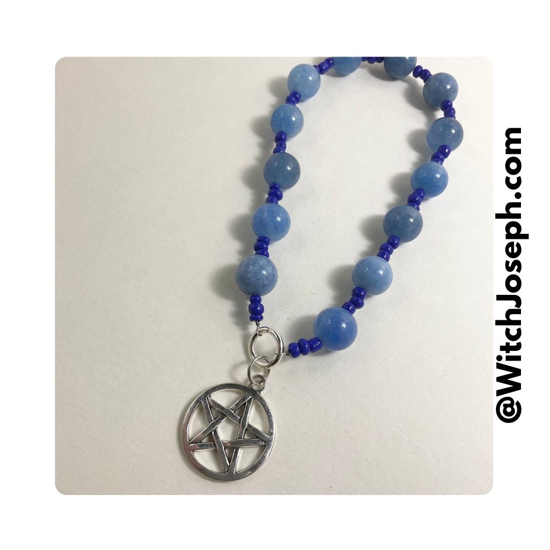 Blue Pentacle Prayer Beads