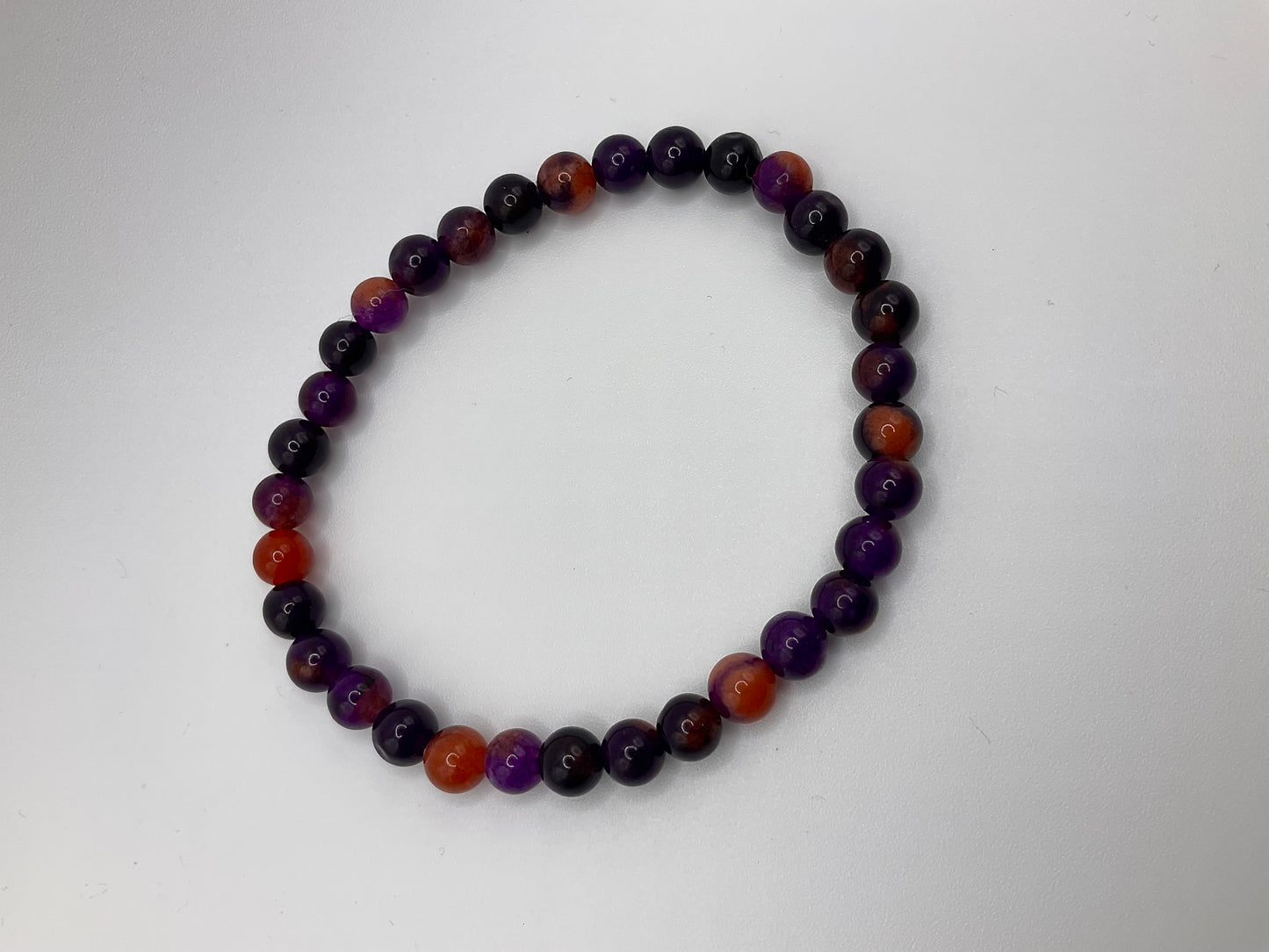 Black Purple and Orange Stretch Bracelet Set