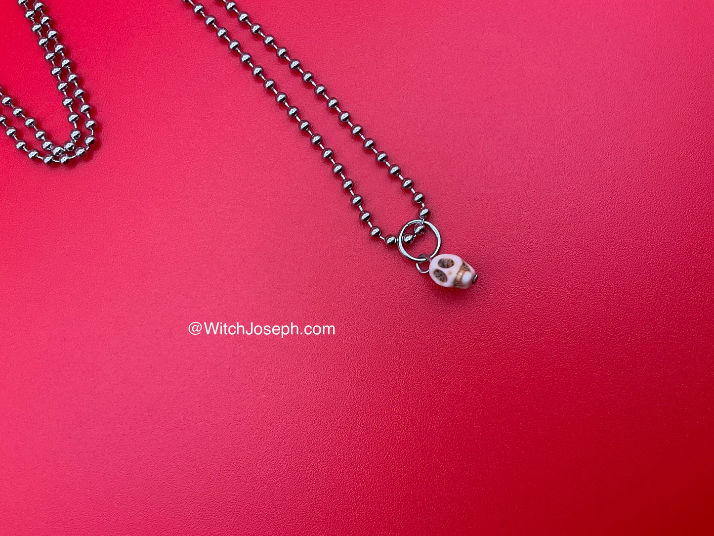 Skull Droplet Charm Necklace