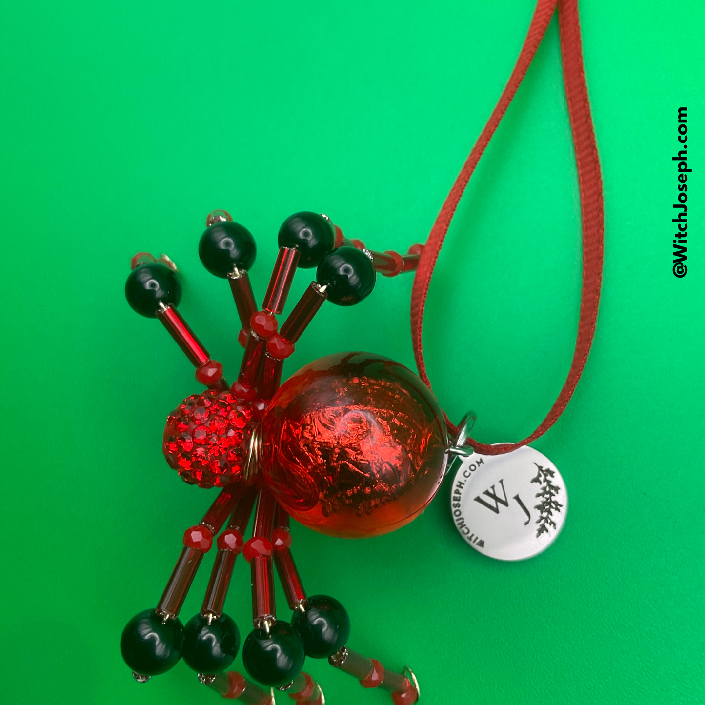 Xmas Spider Ornament RED and BLACK