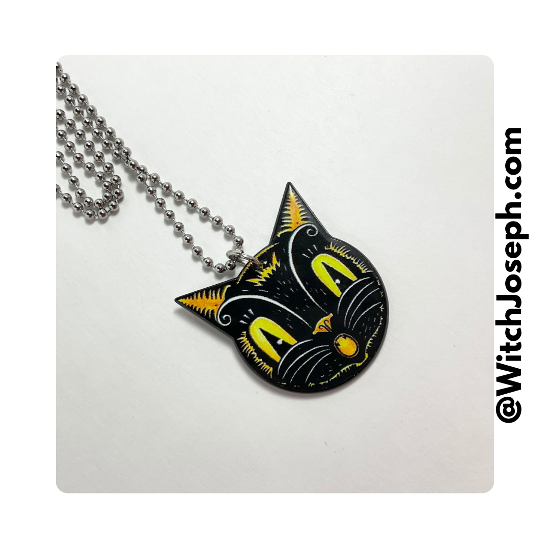 Black Cat Face Charm