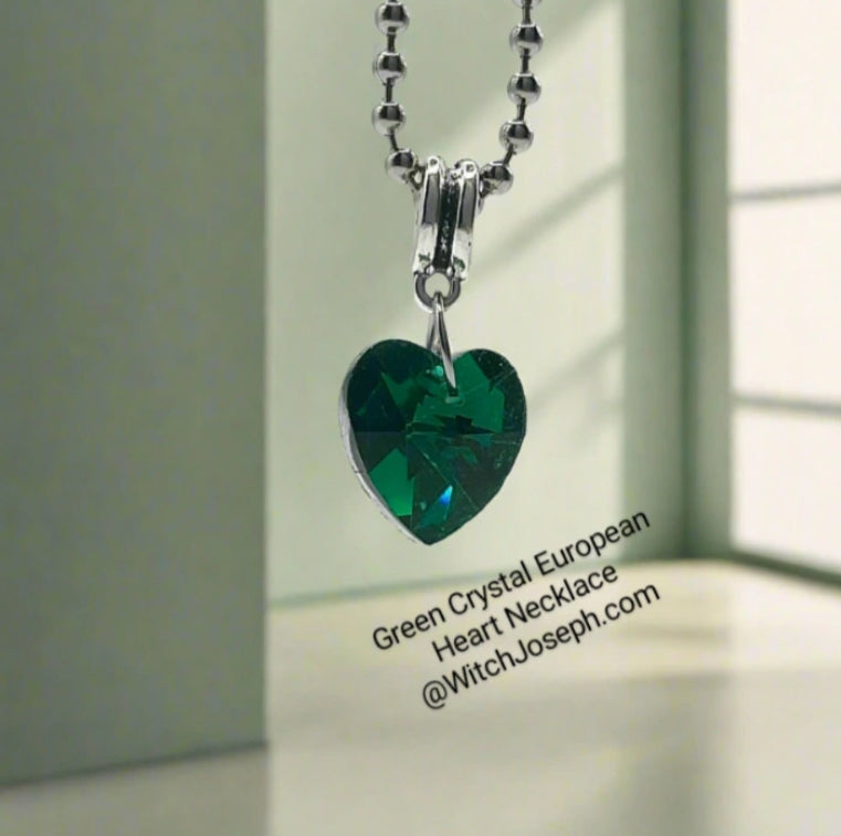 Green Crystal Heart Talisman