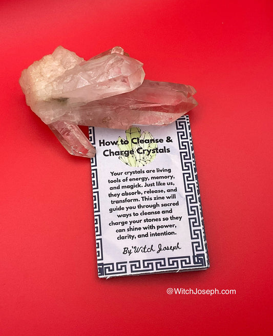 How to Cleanse and Charge Crystals Zine by Witch Joseph