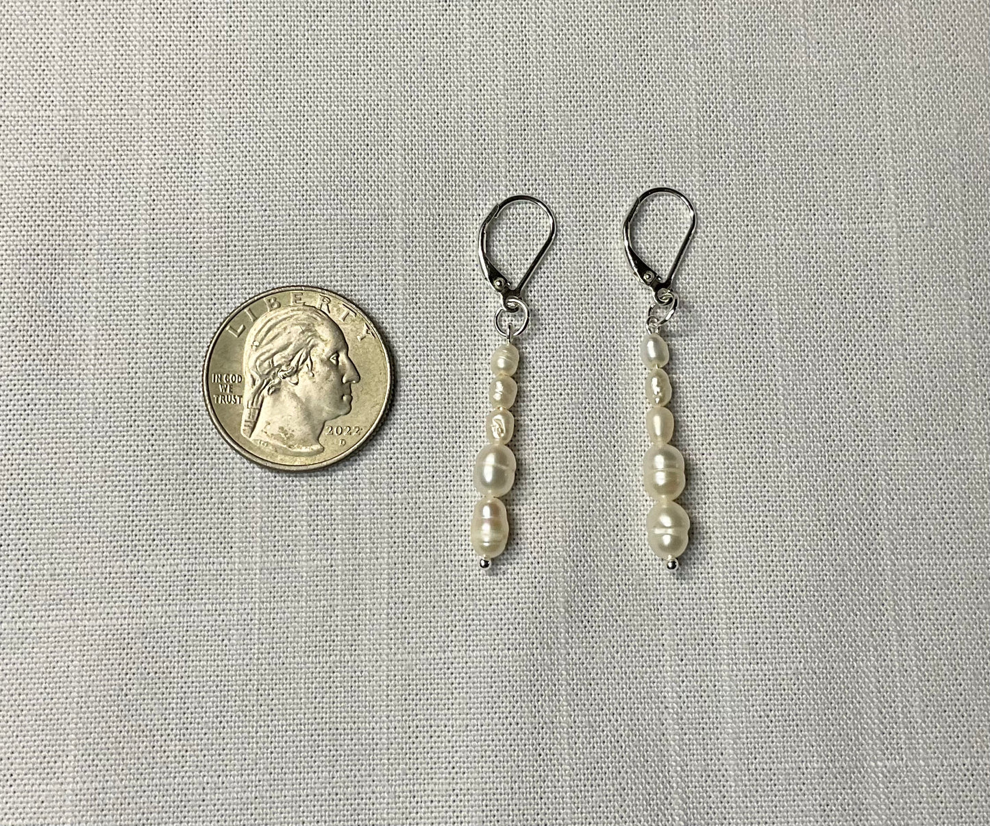 Fresh Water Pearl Dangle Earrings in Sterling