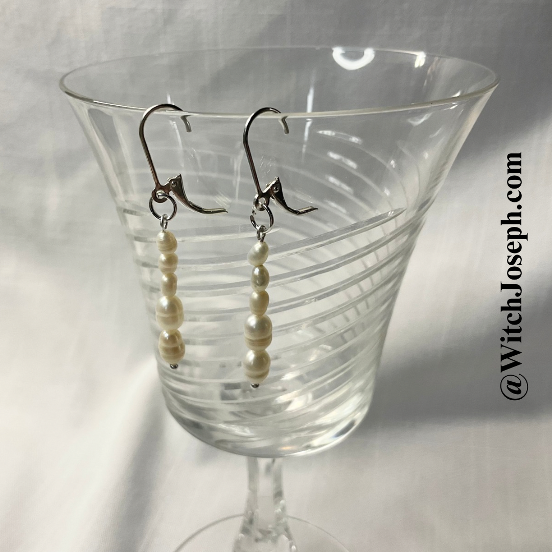 Fresh Water Pearl Dangle Earrings in Sterling