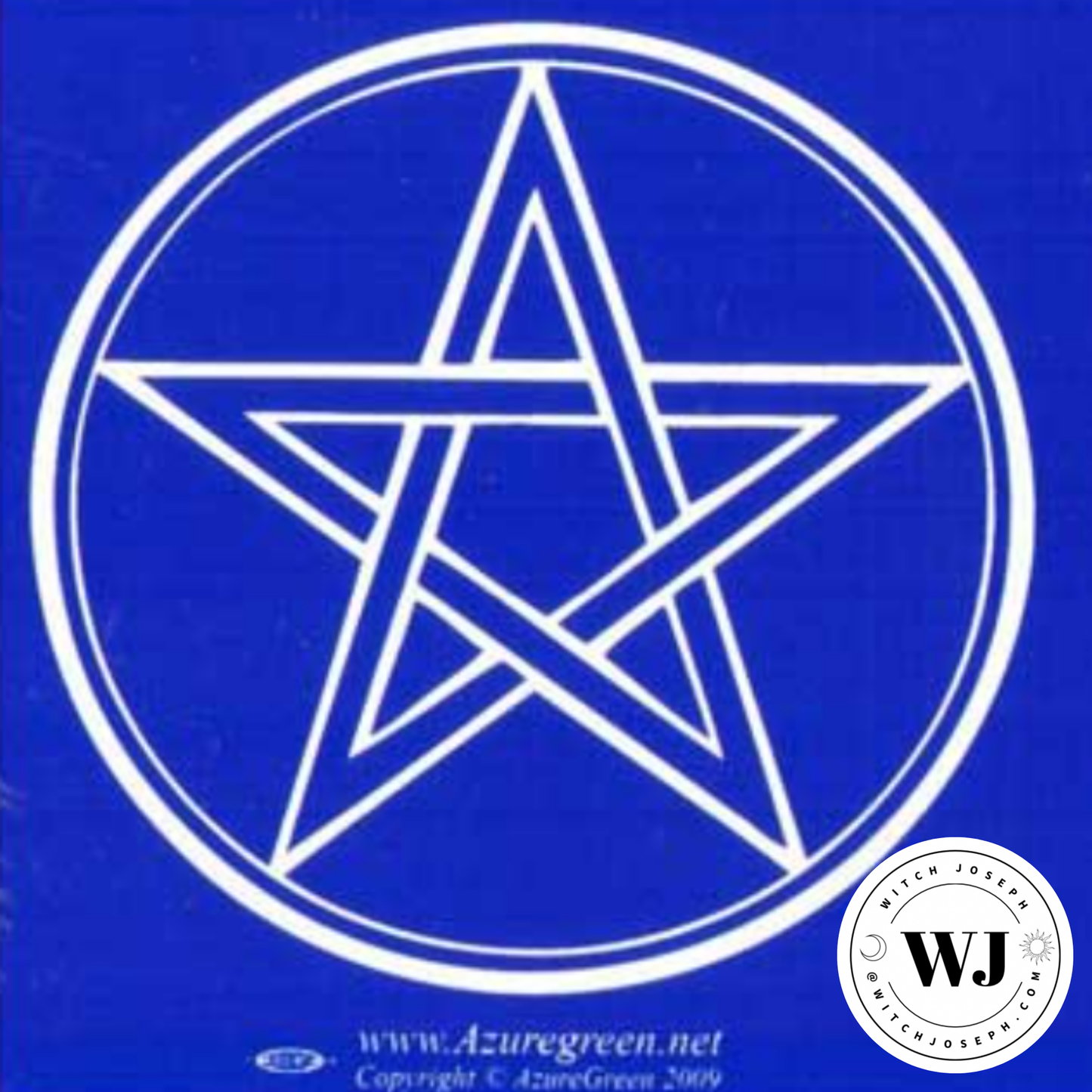 White pentagram symbol on a blue background with 'AzureGreen' branding.