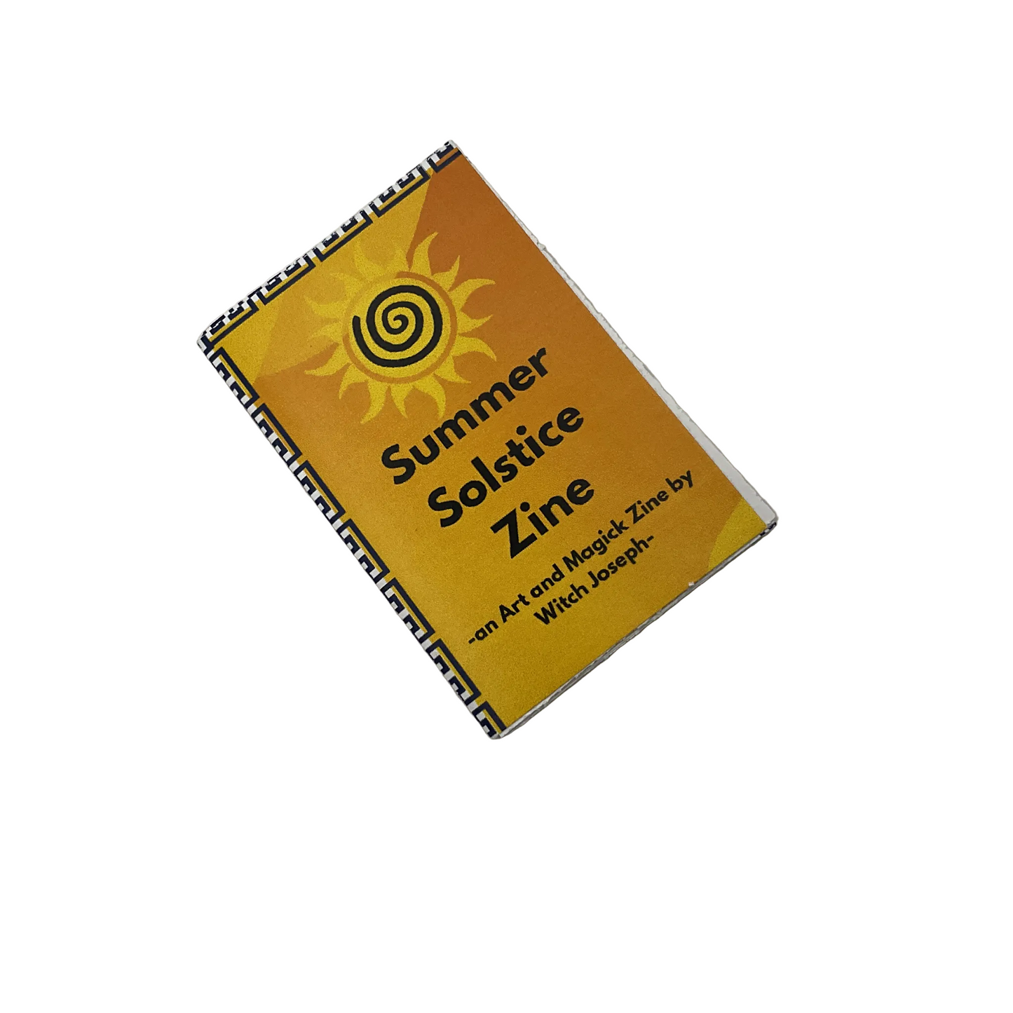 Zine titled 'Summer Solstice Zine' with a sun symbol on a white background