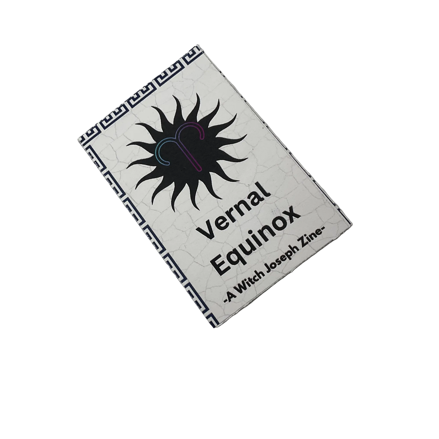 Ostara Zine cover with 'Vernal Equinox' text and sun design on a white background