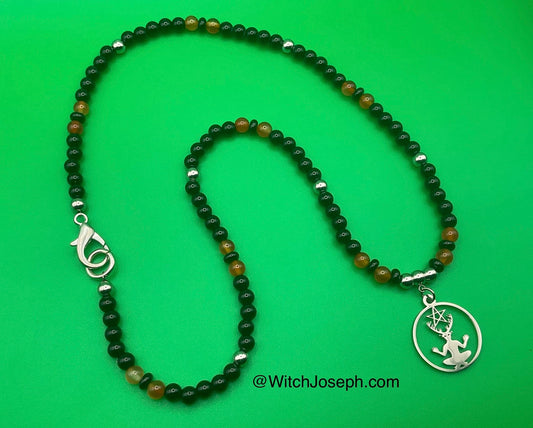 Cernunnos Talisman with Carnelian and Steel Accents