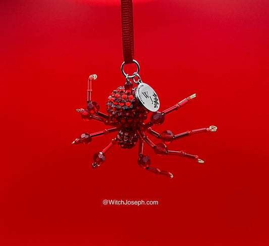 Xmas Spider Ornament RED