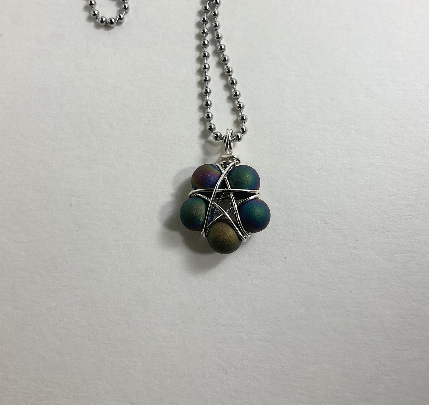 Druzy Agate Bead Pentagram