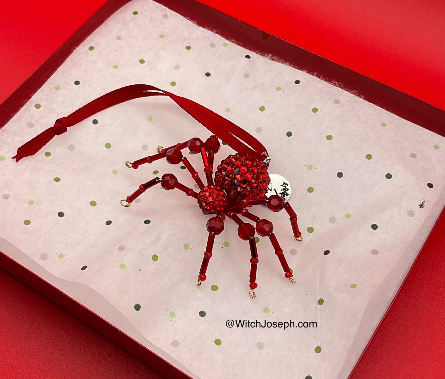 Xmas Spider Ornament RED