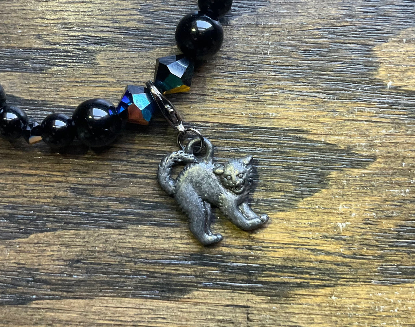 Black Cat Charm Stretch Bracelet