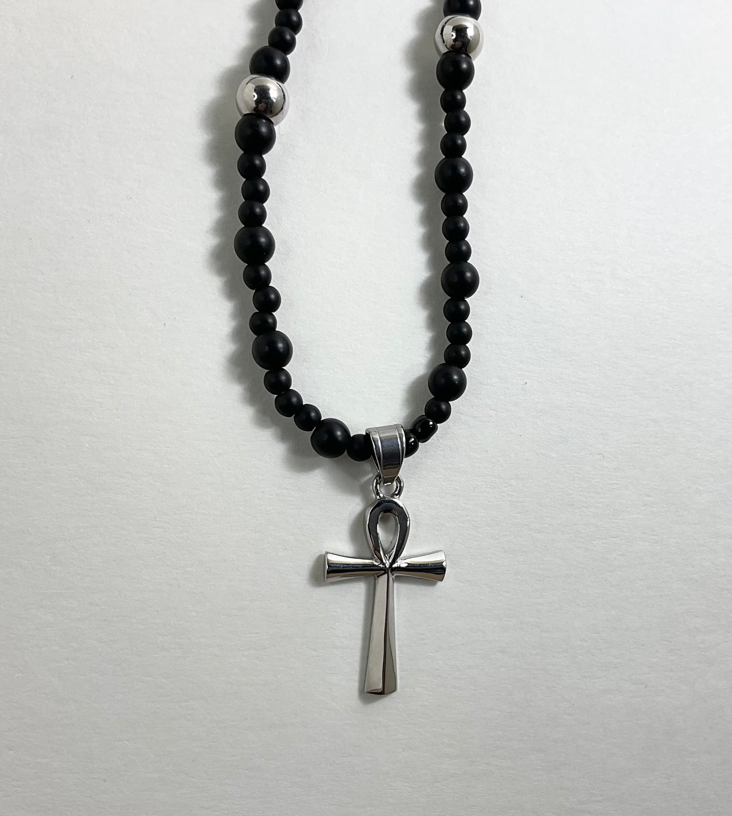 Ankh Necklace with Stainless Steel Accents