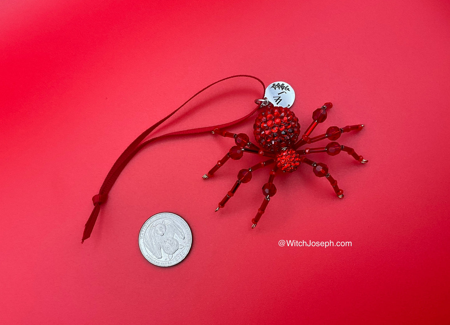 Xmas Spider Ornament RED