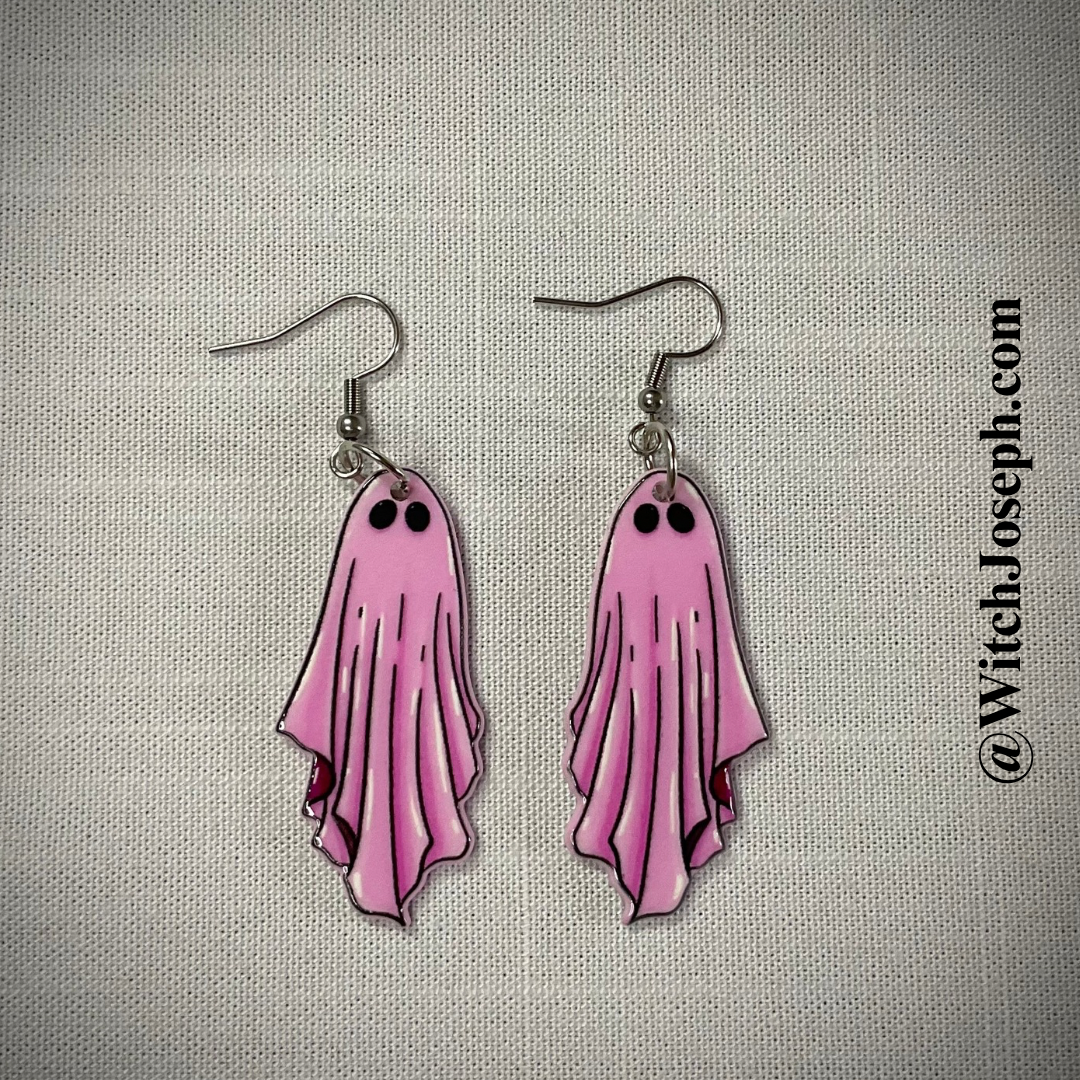 Pink Ghost Earrings