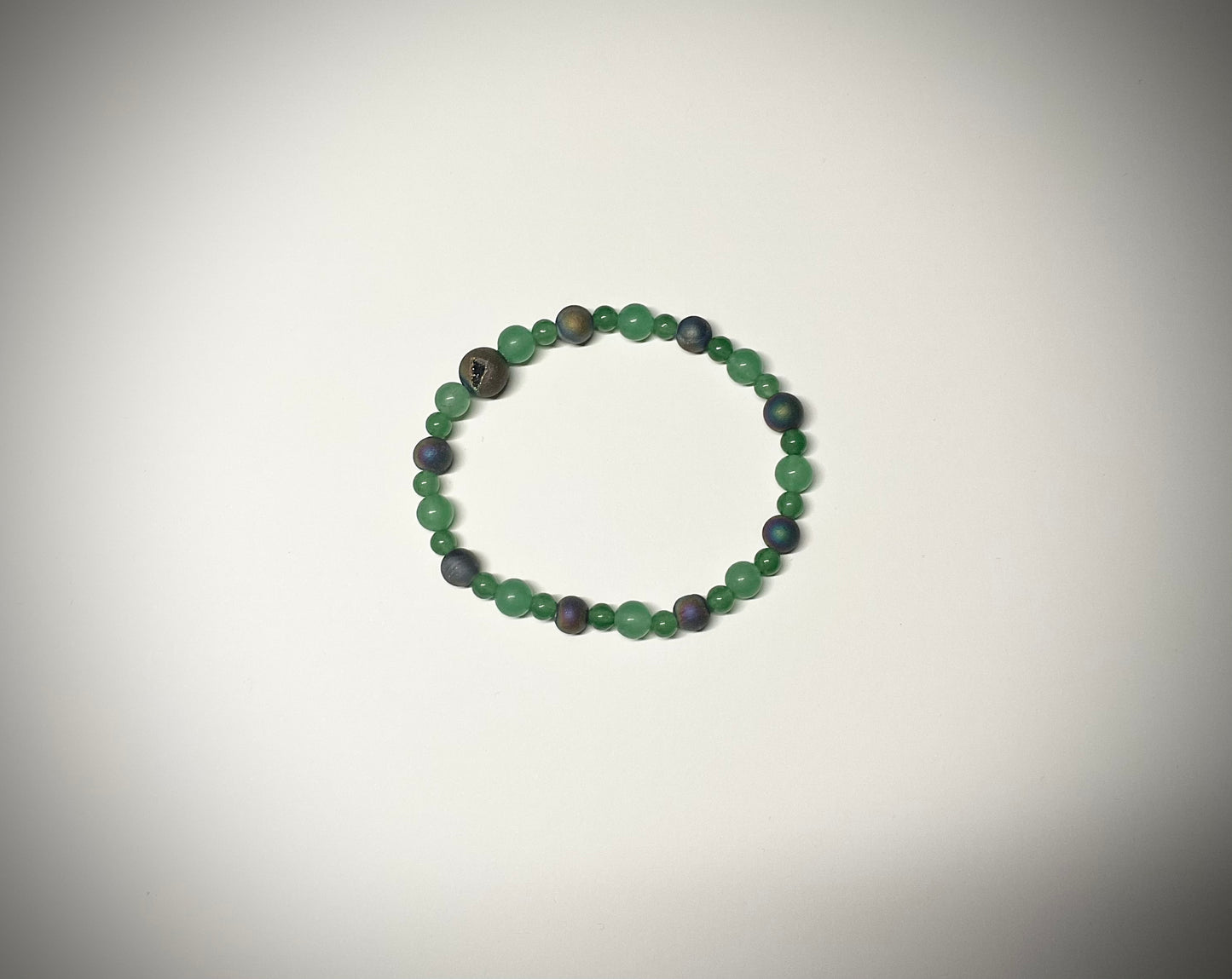 Aventurine and Druzy Agate Stretch Bracelet