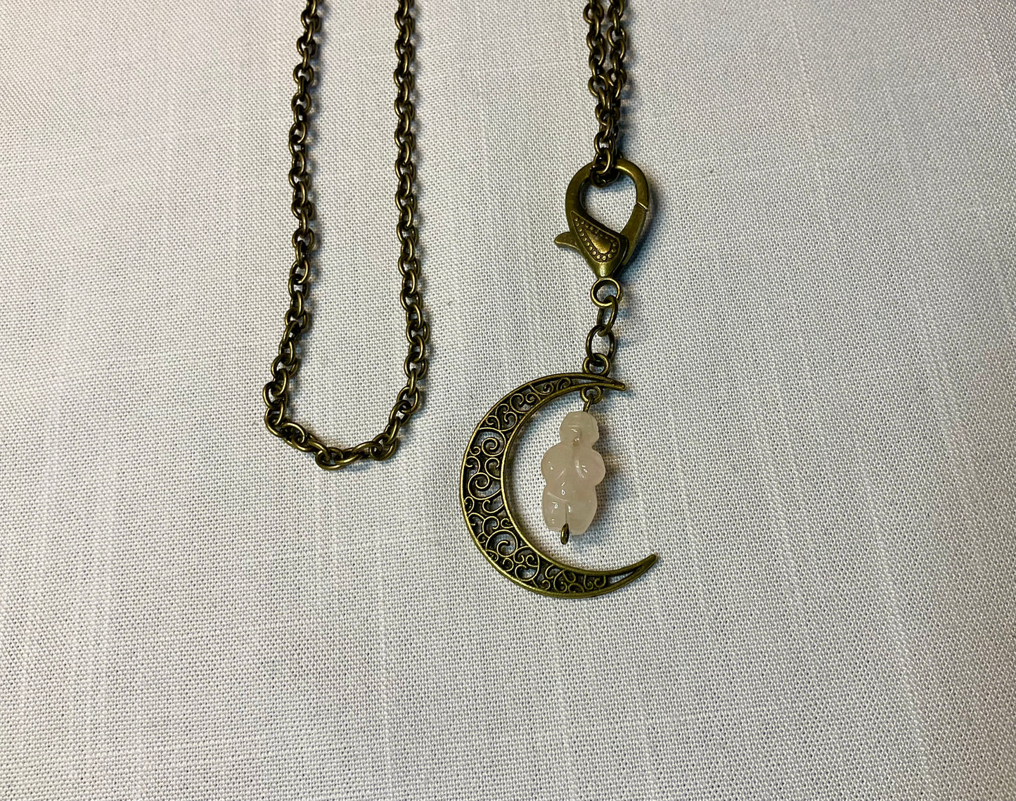 Rose Quartz Moon Goddess Talisman