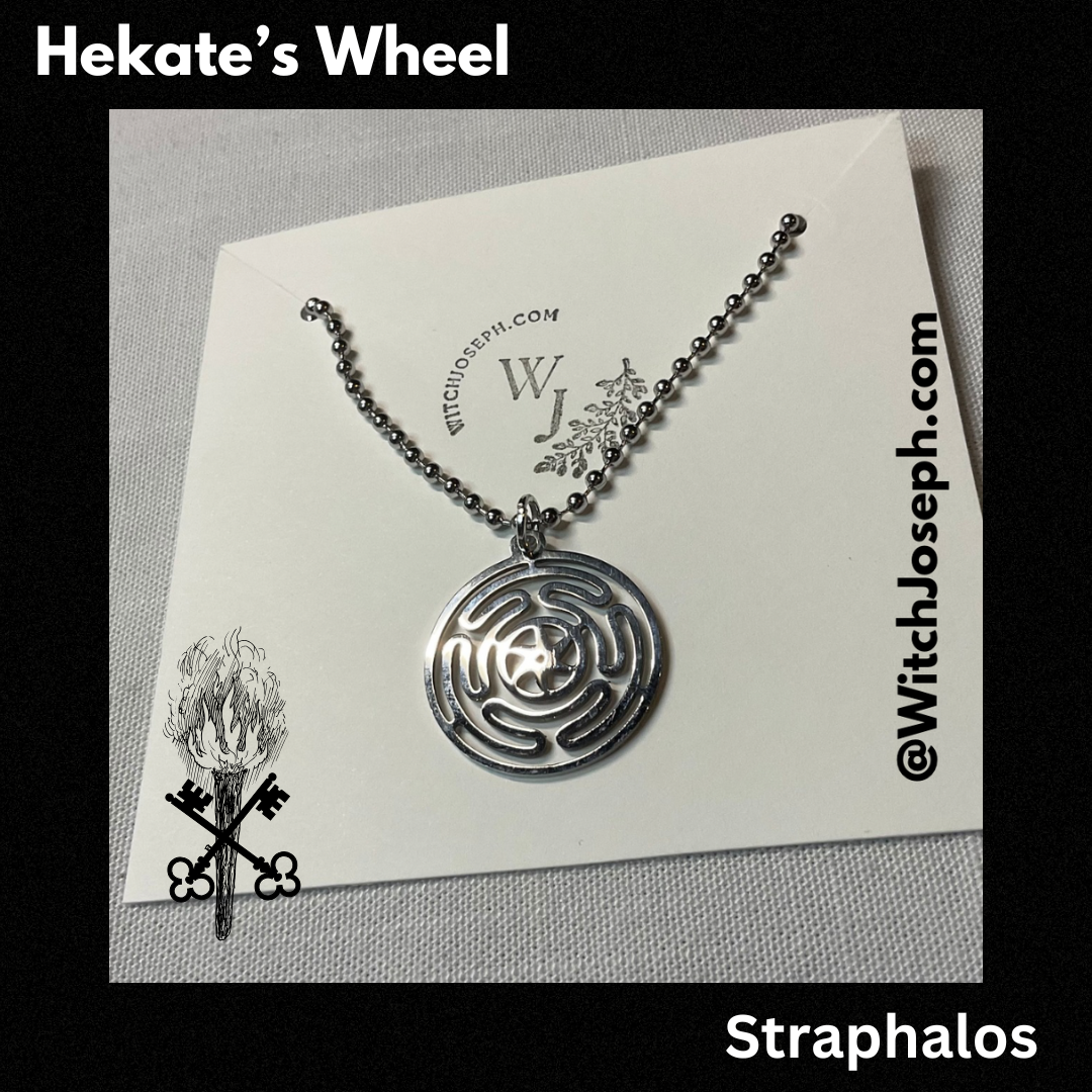 Hekate Wheel Straphalos Charm Necklace