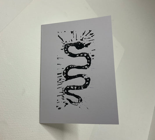 Liberation Serpent Block Print Greeting Card