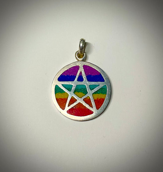 Rainbow Pride Pentagram Pendant