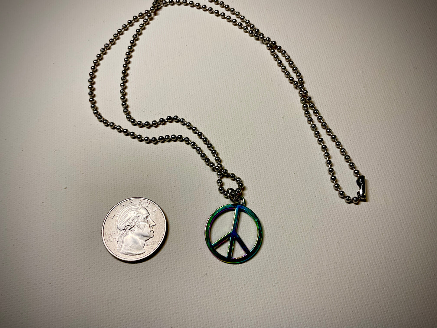 Peace Sign Charm Necklace