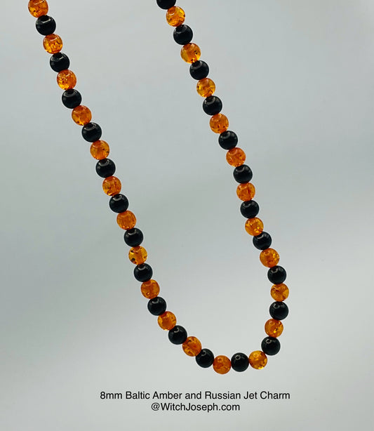 Baltic Amber and Russian Jet Necklace