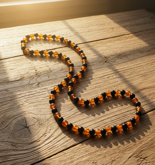 Baltic Amber and Russian Jet Necklace