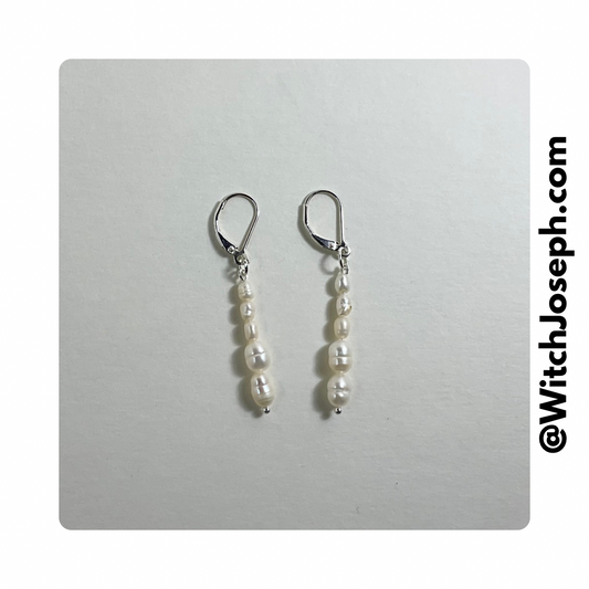 Fresh Water Pearl Dangle Earrings in Sterling