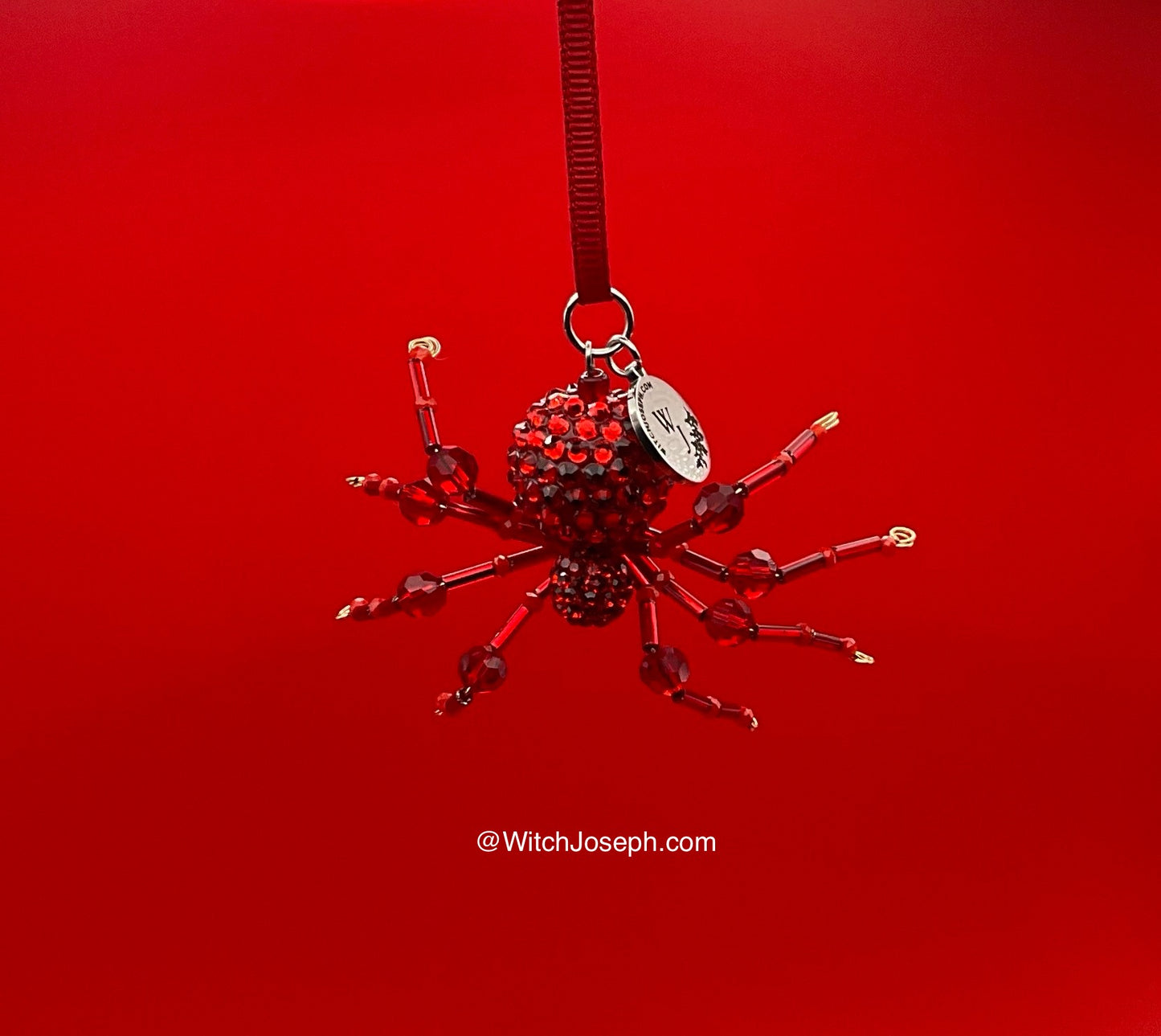 Xmas Spider Ornament RED