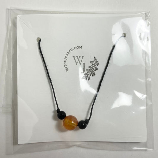 Carnelian Bead Slip Knot Bracelet