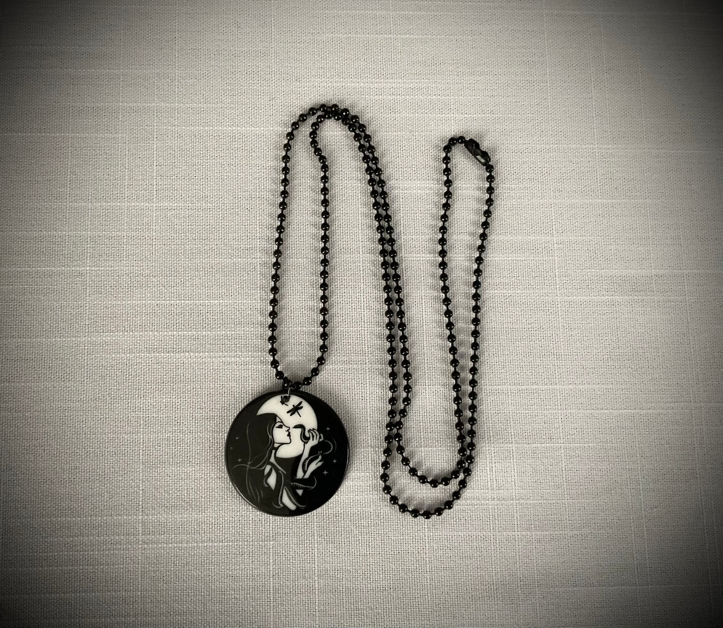 Hekate with Snake Witchy Pendant Charm Necklace