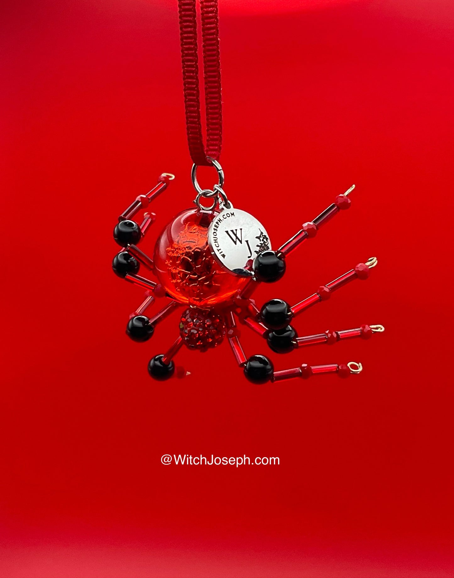 Xmas Spider Ornament RED and BLACK