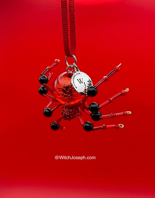 Xmas Spider Ornament RED and BLACK