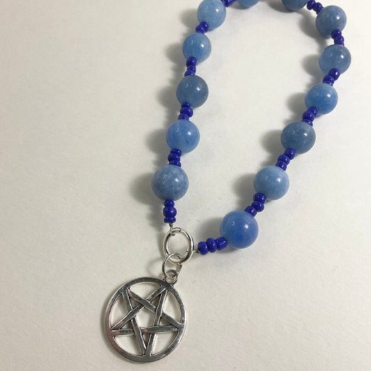 Blue Pentacle Prayer Beads