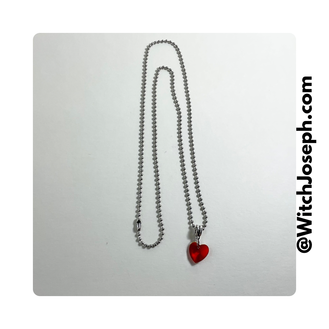 Red Crystal Heart Talisman