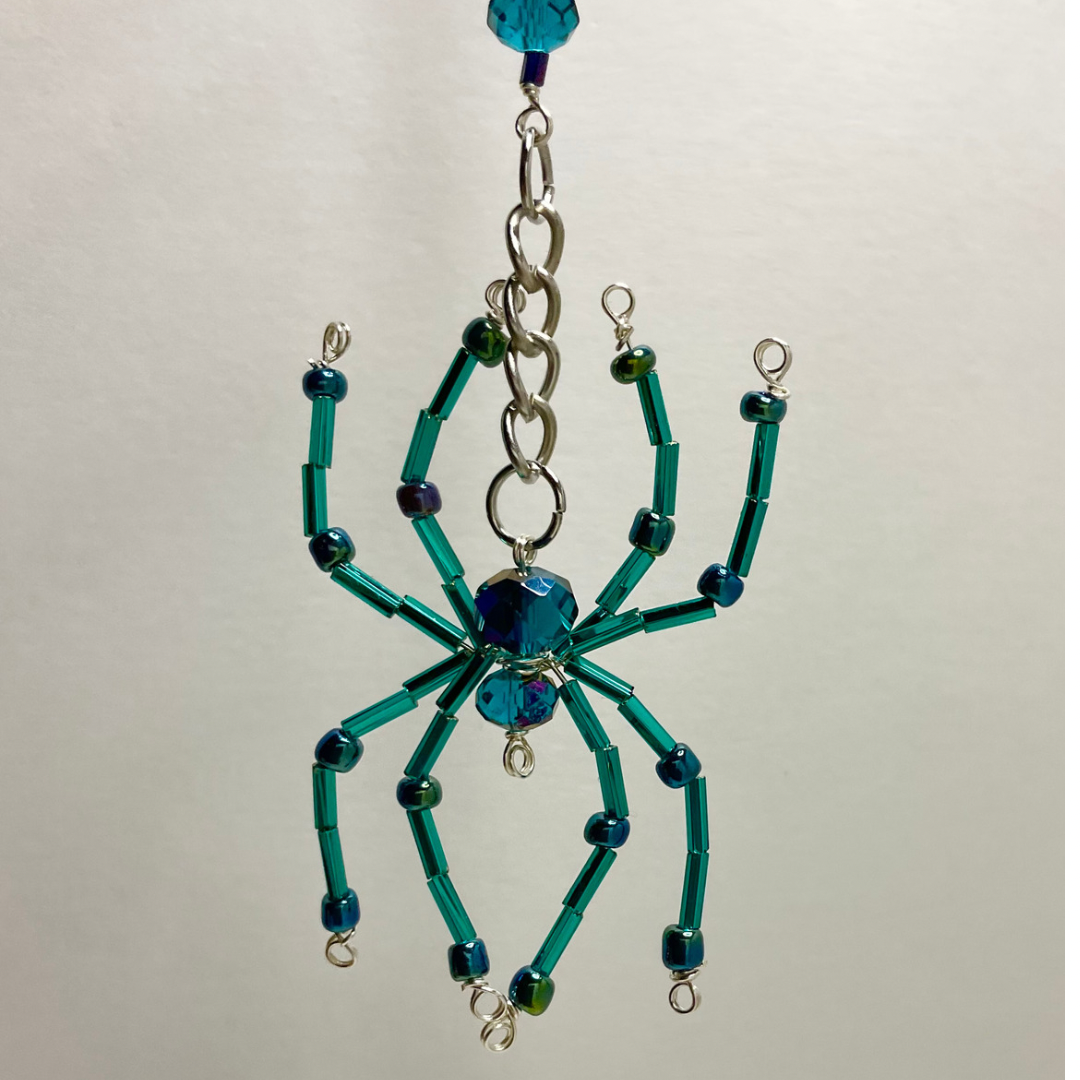 Turquoise Tone Spider Hanging Charm