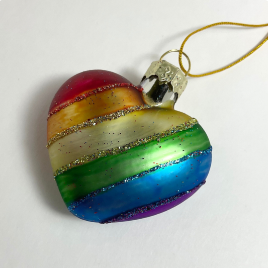 Rainbow Heart Ornament