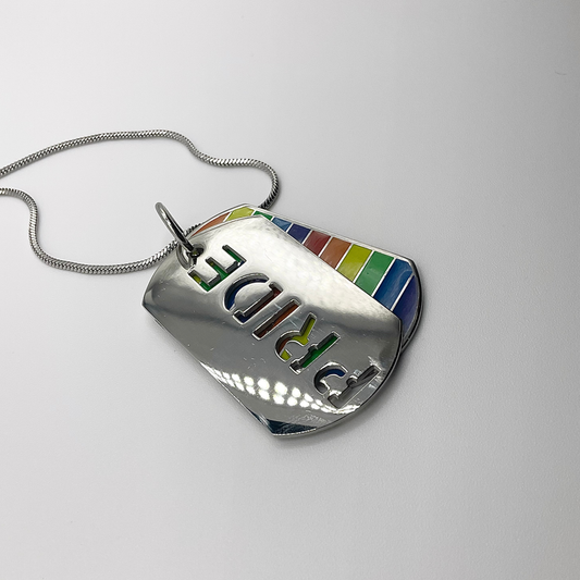 Pride Dog Tag With Rainbow Flag Colors