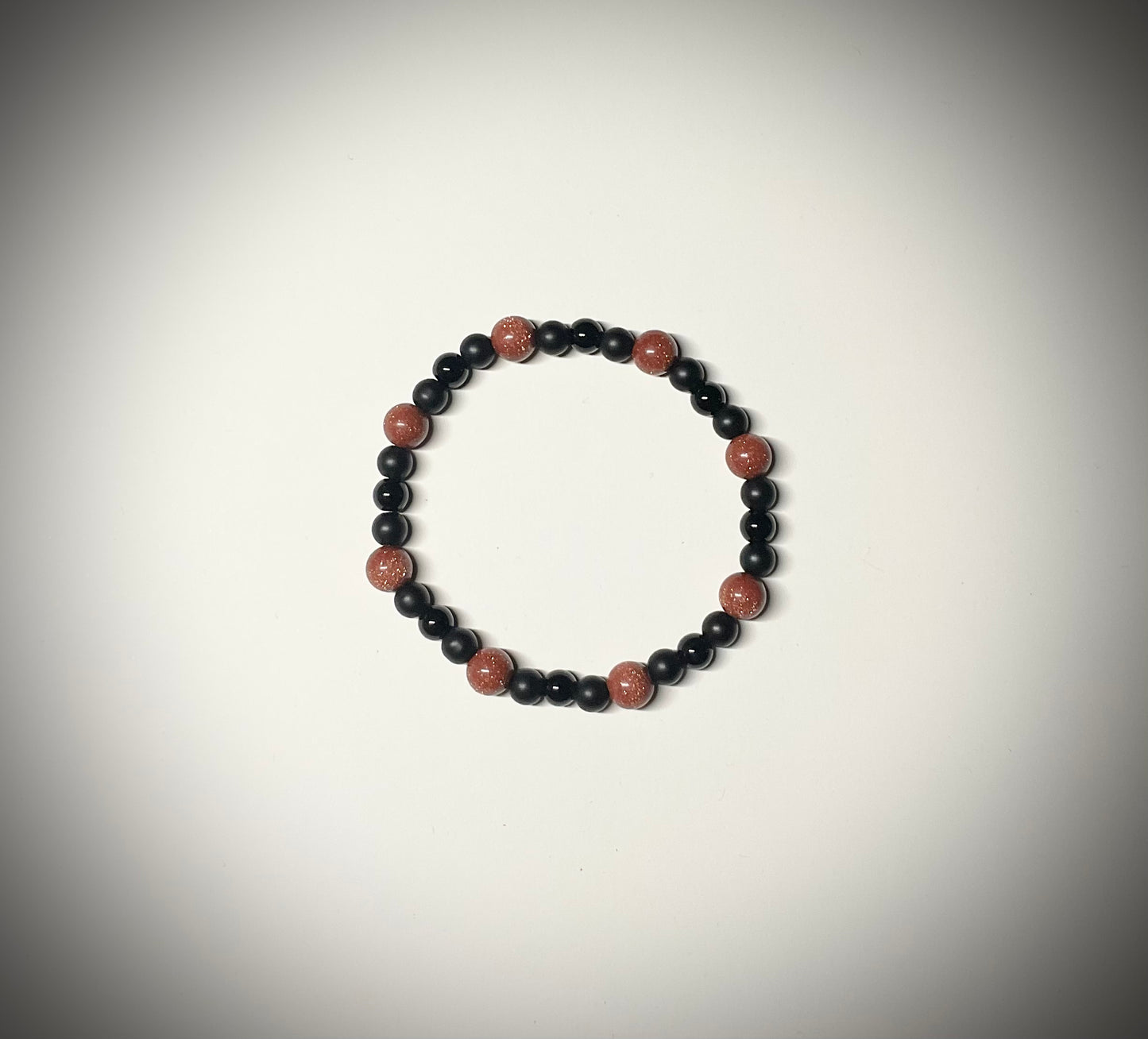 Goldstone Bracelet with black accent beads